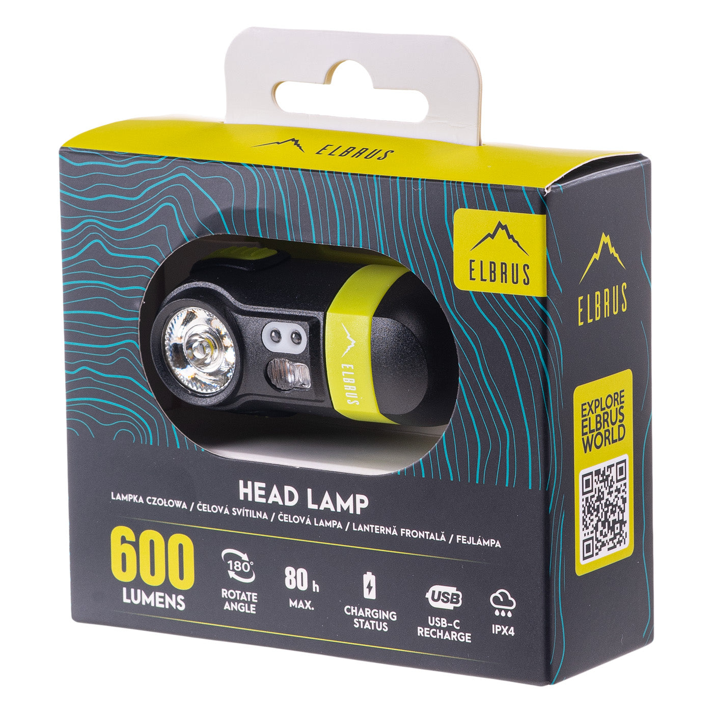 Frontală NOVA LIGHT 600 ELBRUS - 600 Lumeni, USB-C, IPX4 - 4