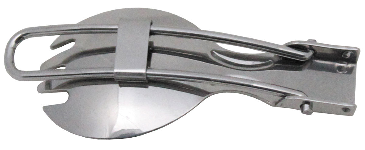 Furculingă Pliabilă Inox FoxOutdoor - Oțel Inoxidabil, 30g