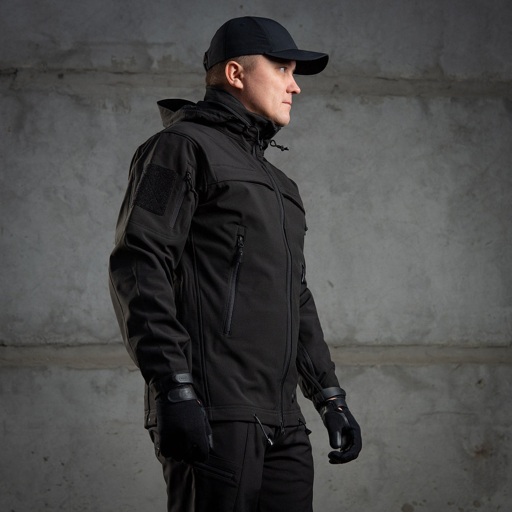 Geacă Soft Shell Police M-Tac - Negru, Acces Rapid Armă