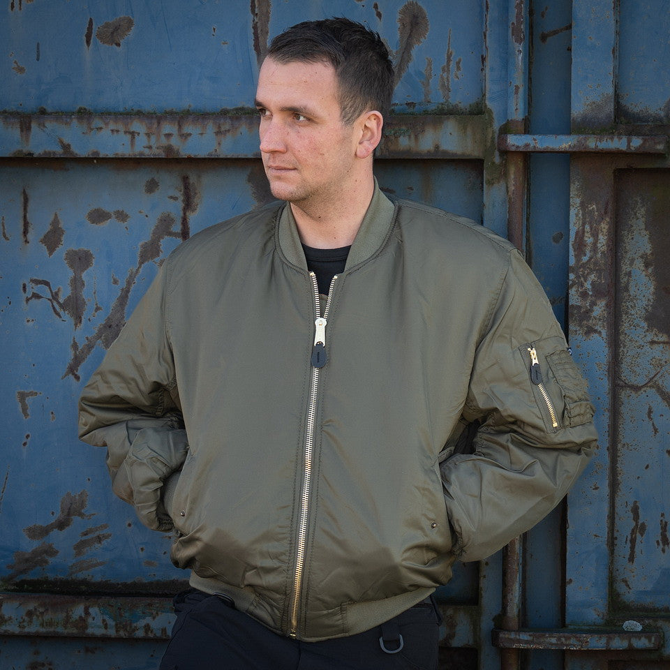 Geacă Bomber MA-1 Dark Olive Fostex Garments - Durabilitate & Stil Autentic