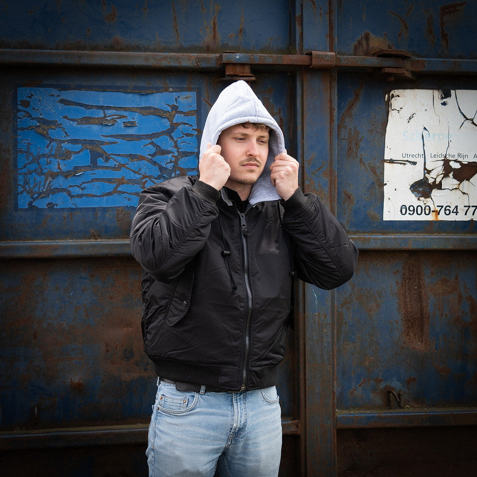 Geacă Bomber MA-1 Hooded Negru - Stil Tactic, Confort Urban Superior
