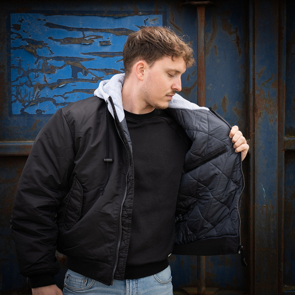 Geacă Bomber MA-1 Hooded Negru - Stil Tactic, Confort Urban Superior