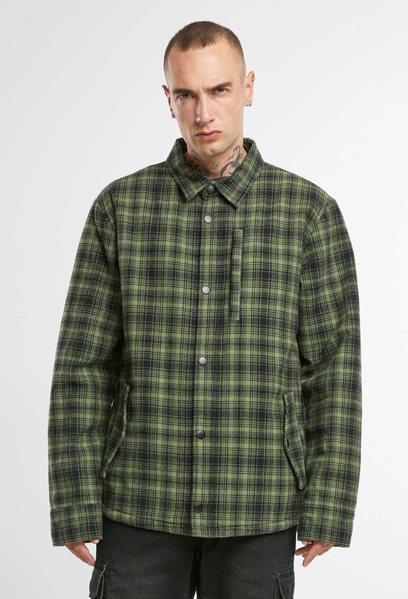 Geaca Classic Sherpa Oliv-Black Check Brandit - Stil si Confort Durabil