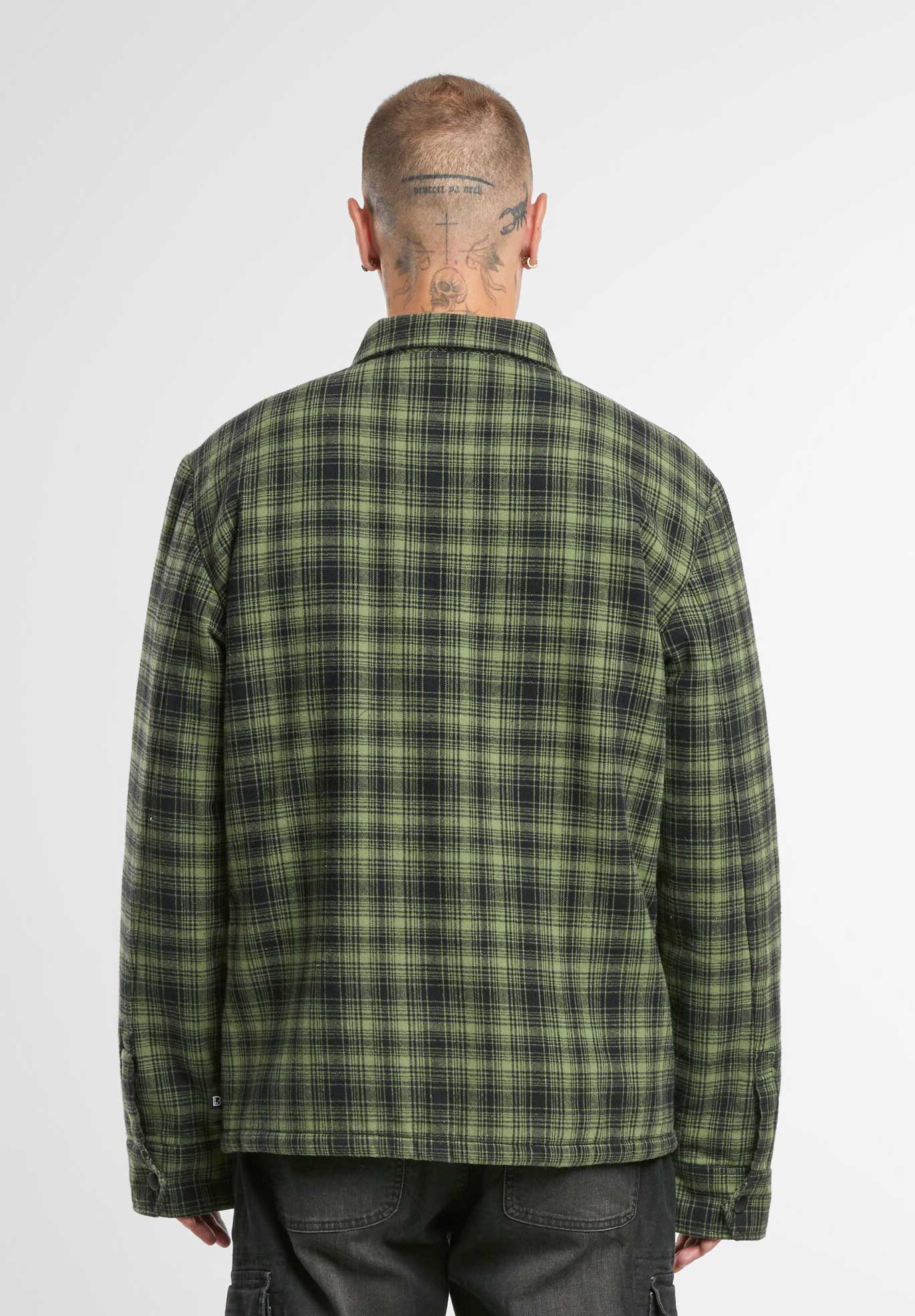 Geaca Classic Sherpa Oliv-Black Check Brandit - Stil si Confort Durabil