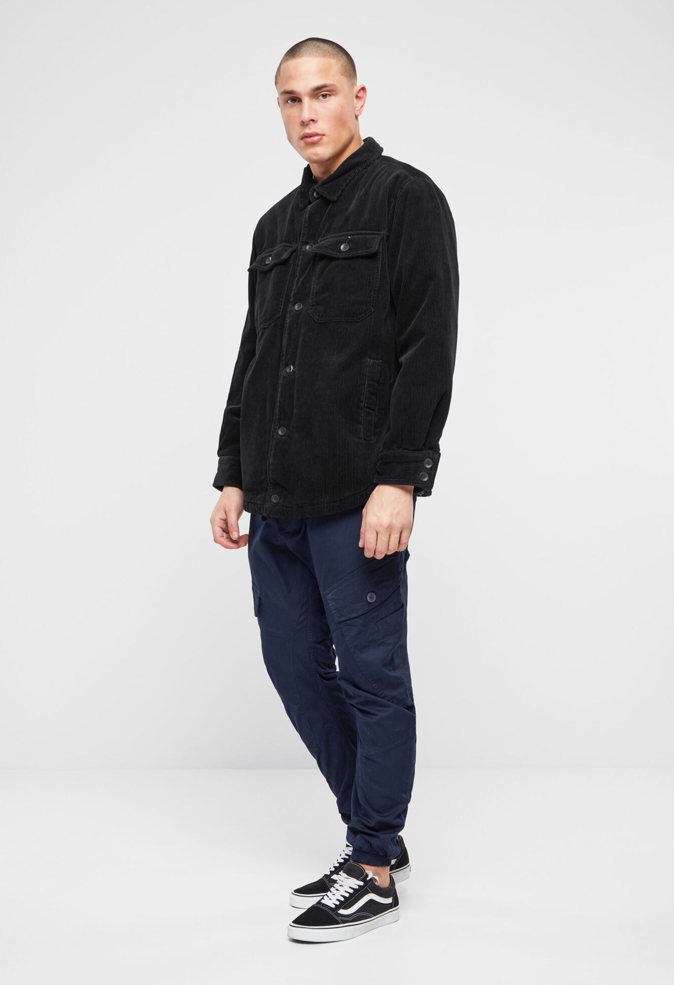Geaca Corduroy Negru Brandit - Stil Urban Durabil