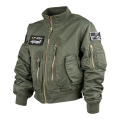 Geacă de Aviator Copii F-35 Flight Jacket Verde Stil Militar - Aventura Aeriană Măiestrită