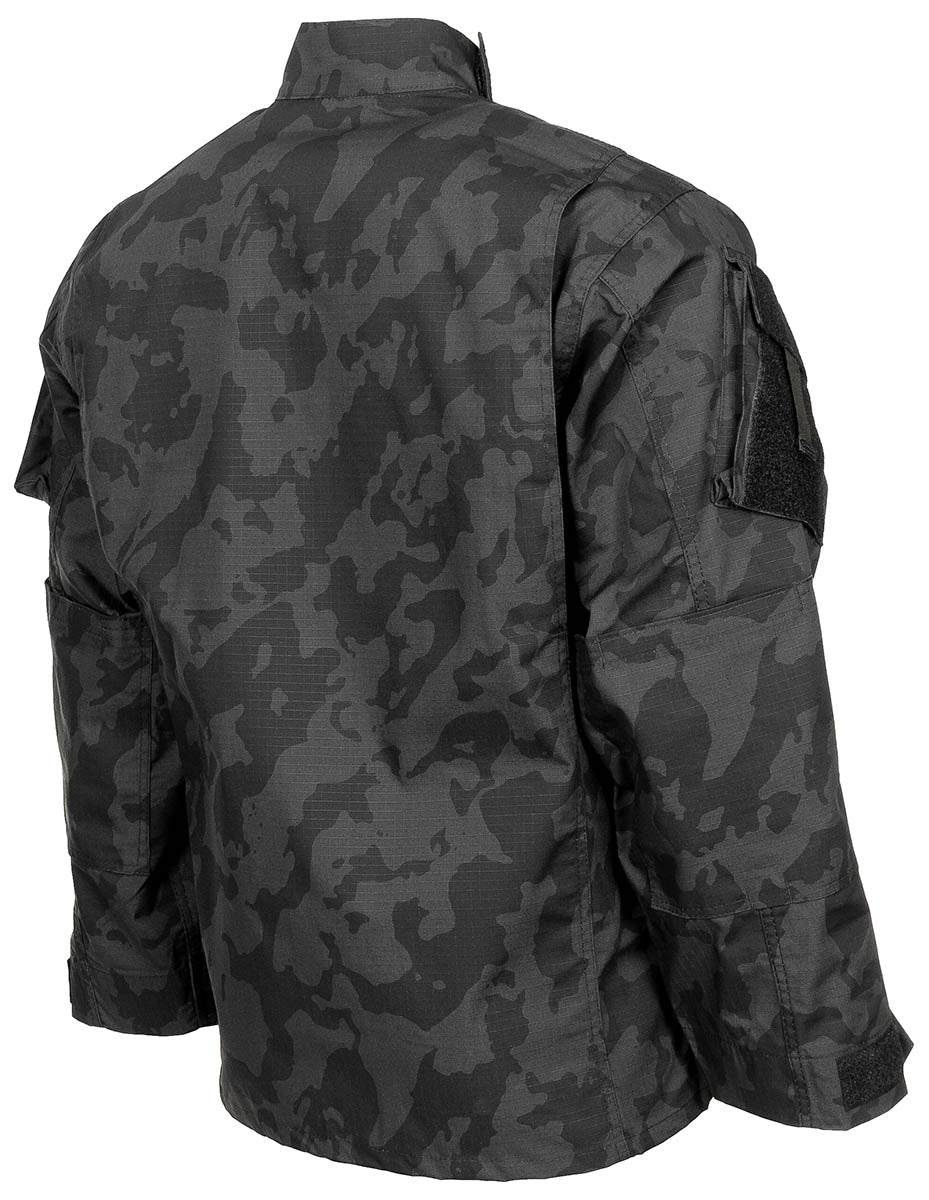 Geacă de Câmp US ACU Rip Stop Night Camo MFH - Fermoar bidirecțional, Protecții coate