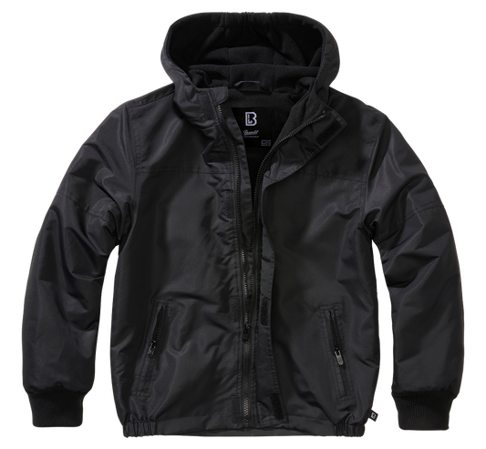 Geaca de Vant Frontzip Negru Copii Brandit - Aventura Zilnica