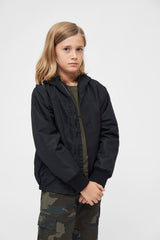 Geaca de Vant Frontzip Negru Copii Brandit - Aventura Zilnica