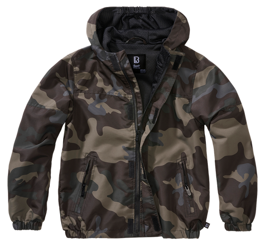 Geaca de Vant Summer Frontzip Dark Camo Copii Brandit - Aventura in Siguranta