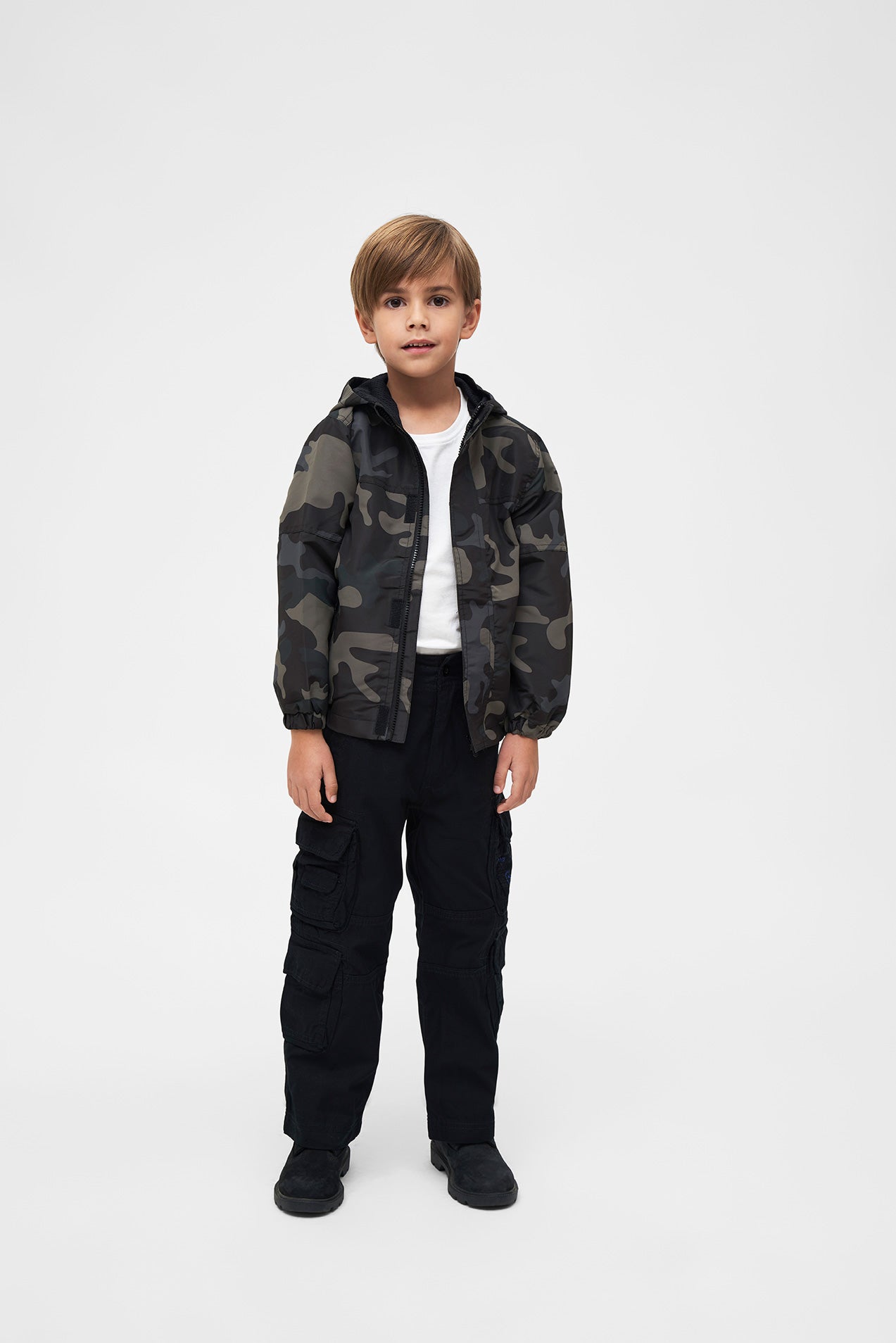 Geaca de Vant Summer Frontzip Dark Camo Copii Brandit - Aventura in Siguranta