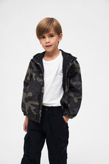 Geaca de Vant Summer Frontzip Dark Camo Copii Brandit - Aventura in Siguranta