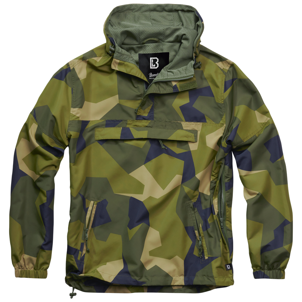Geaca de Vant Summer Swedish Camo/Olive/Blue Brandit - Protectie Usoara
