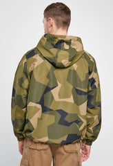 Geaca de Vant Summer Swedish Camo/Olive/Blue Brandit - Protectie Usoara