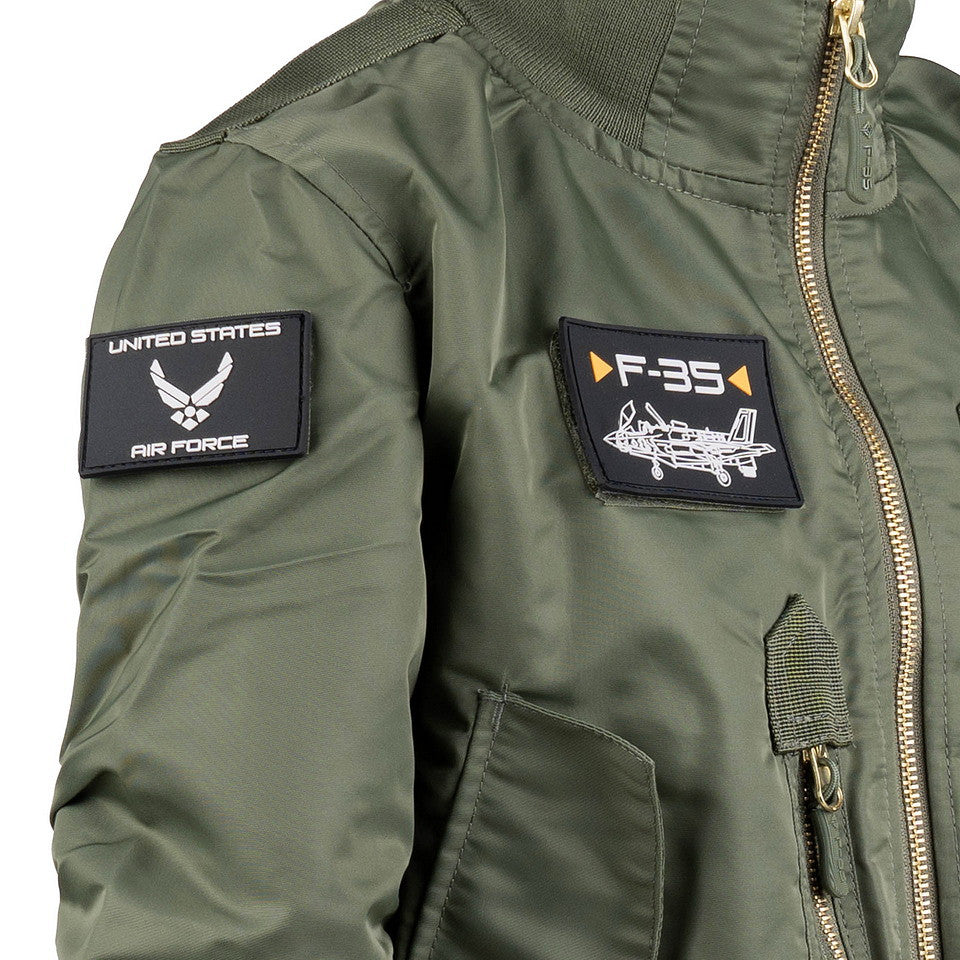 Geacă de Zbor Kinder F-35 Flight Jacket Verde Stil Militar - Aventura Aeriană Măiestrită