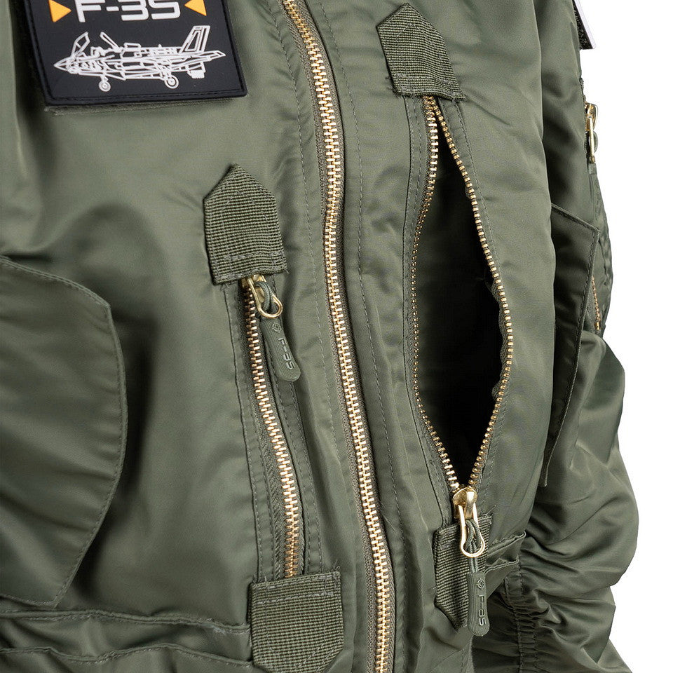 Geacă de Zbor Kinder F-35 Flight Jacket Verde Stil Militar - Aventura Aeriană Măiestrită