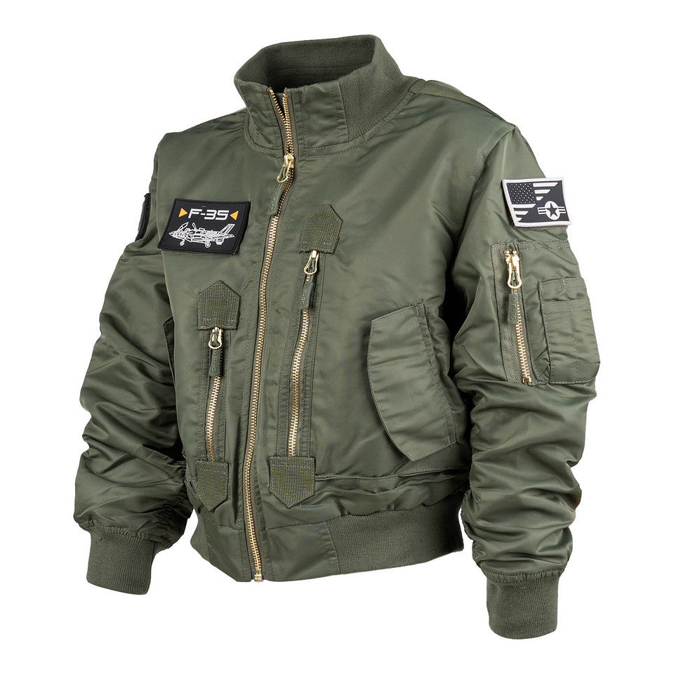 Geacă de Zbor Kinder F-35 Flight Jacket Verde Stil Militar - Aventura Aeriană Măiestrită