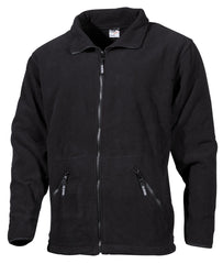 Geacă Fleece "Arber" Negru FoxOutdoor - Fermoar Frontal, Buzunare cu Fermoar