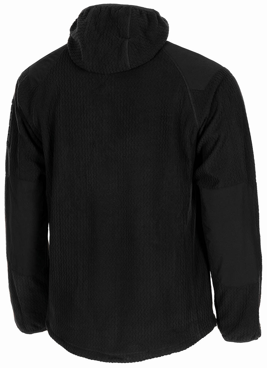 Geacă Fleece ViperGrid Negru MFH - Întărituri Anti-abraziune, Fermoar YKK