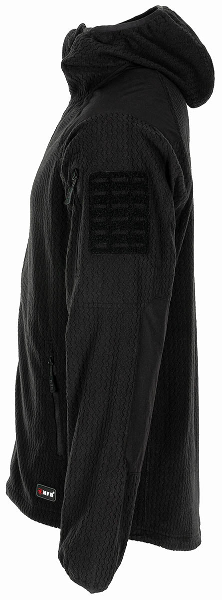 Geacă Fleece ViperGrid Negru MFH - Întărituri Anti-abraziune, Fermoar YKK