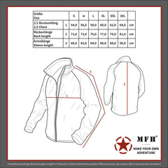 Geacă Fleece ViperGrid Negru MFH - Întărituri Anti-abraziune, Fermoar YKK