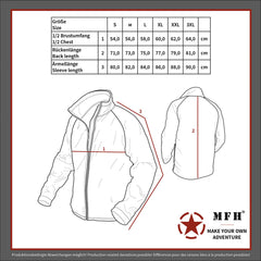 Geacă Fleece ViperGrid Negru MFH - Întărituri Anti-abraziune, Fermoar YKK