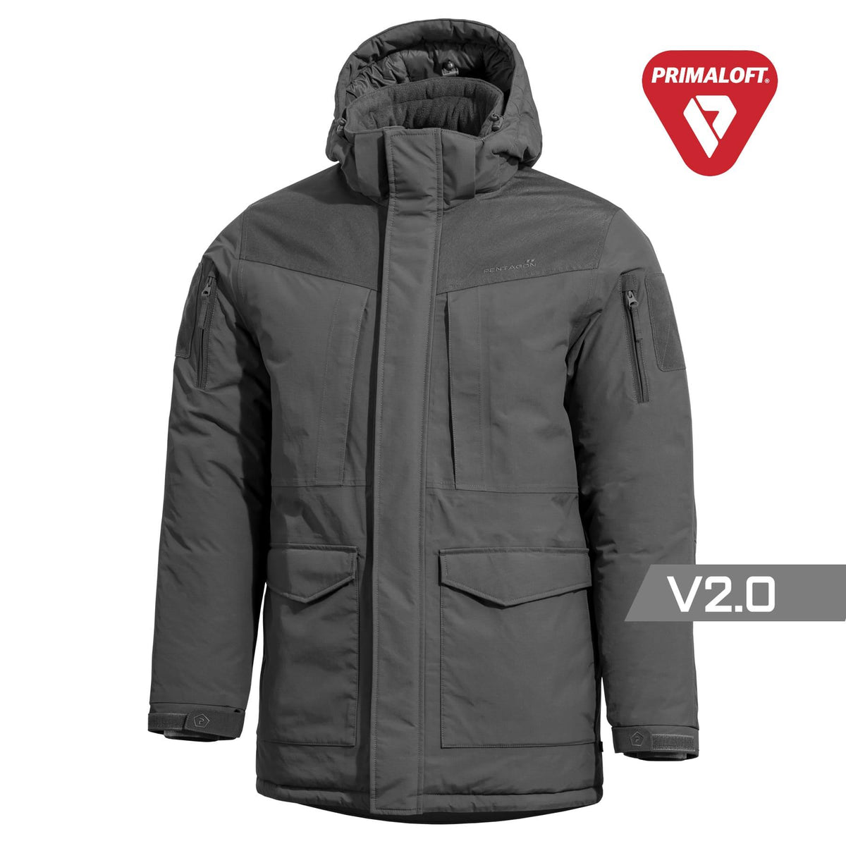 Geaca Hcp V2.0 Primaloft® Parka Cinder Grey Pentagon Tactical - Protecție Extremă și Rezistență în orice Condiții
