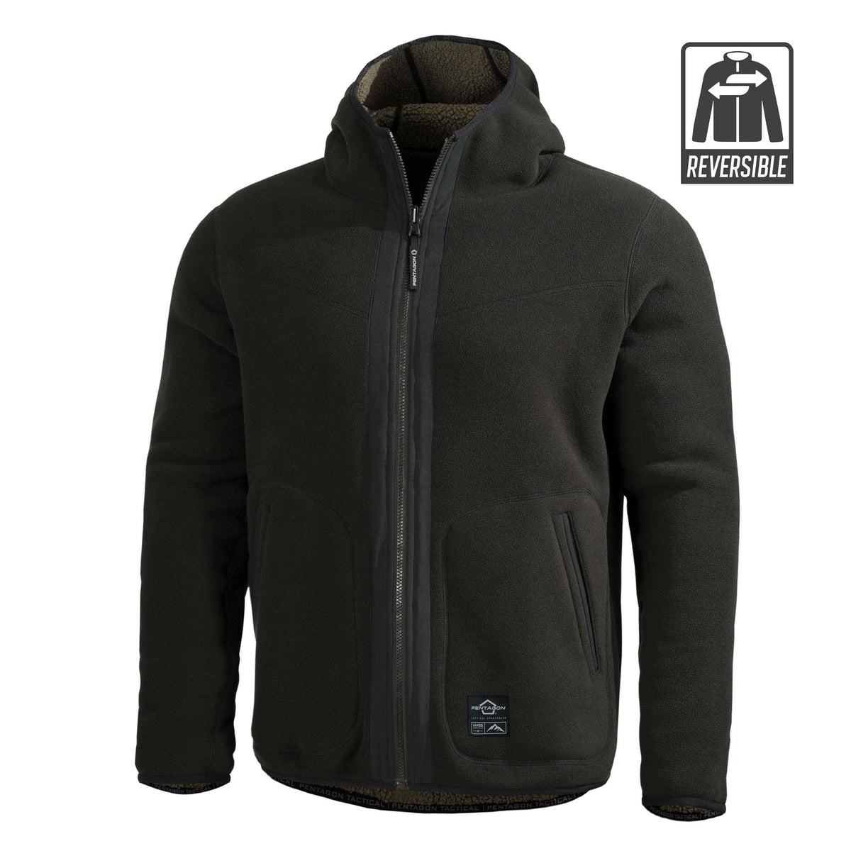 Geaca Ianos Sherpa 2-in-1 Reversible Fleece Jacket | RAL7013/BLACK Pentagon Tactical - Versatilitate și Protecție Adaptabilă