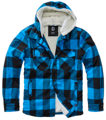 Geaca Lumber Hooded Black/Blue Gingham Brandit - Caldura Urbana Versatila