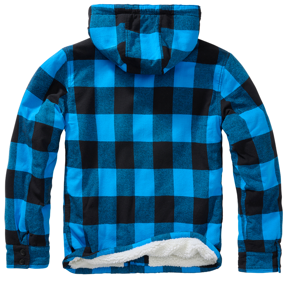 Geaca Lumber Hooded Black/Blue Gingham Brandit - Caldura Urbana Versatila