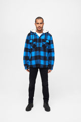 Geaca Lumber Hooded Black/Blue Gingham Brandit - Caldura Urbana Versatila