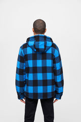 Geaca Lumber Hooded Black/Blue Gingham Brandit - Caldura Urbana Versatila