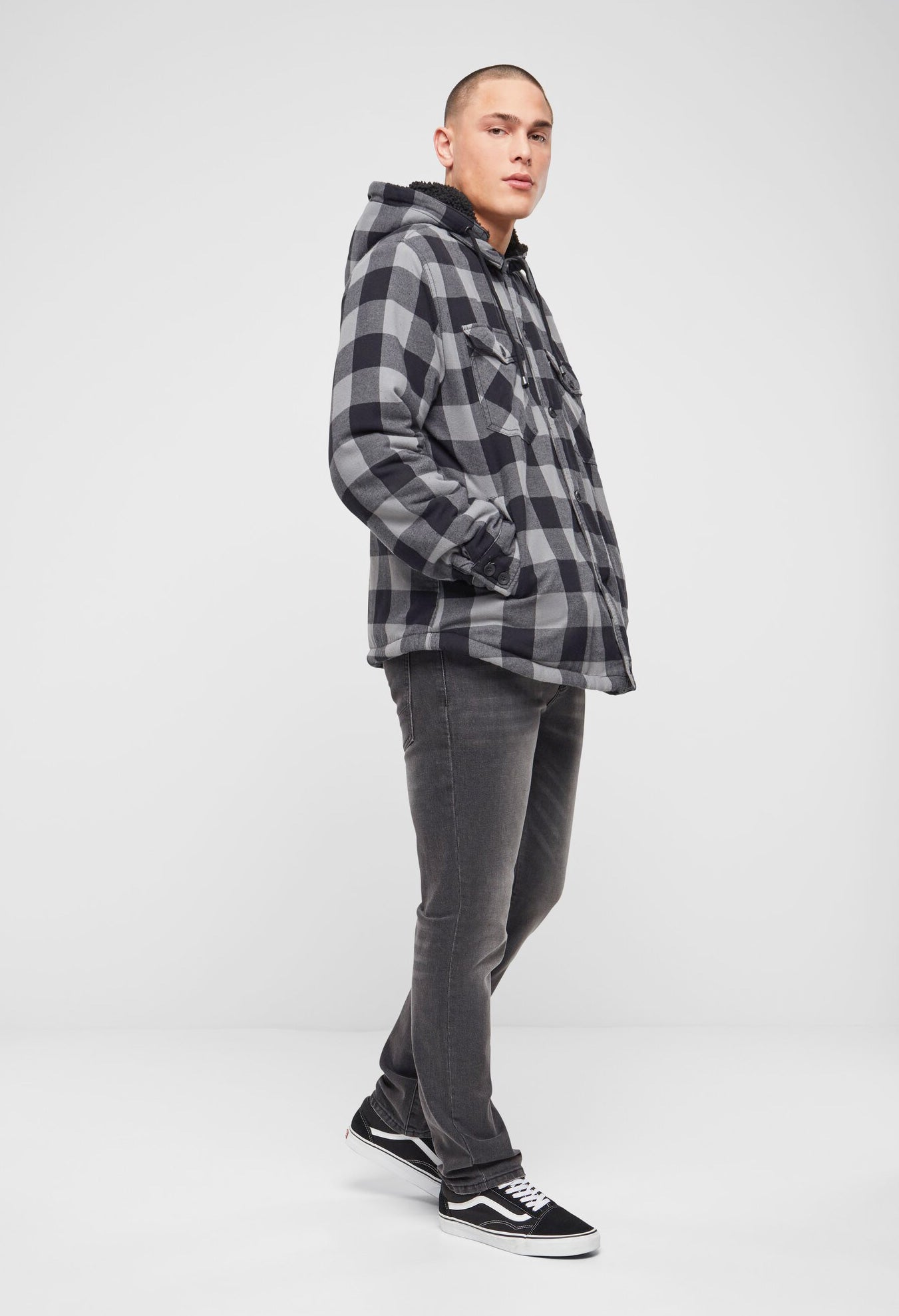 Geaca Lumber Hooded Black/Charcoal Brandit - Stil Urban Robust