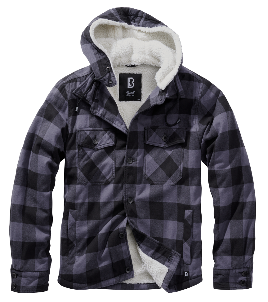 Geaca Lumber Hooded Black/Grey Gingham Brandit - Caldura si Stil Autentic
