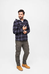 Geaca Lumber Hooded Black/Grey Gingham Brandit - Caldura si Stil Autentic