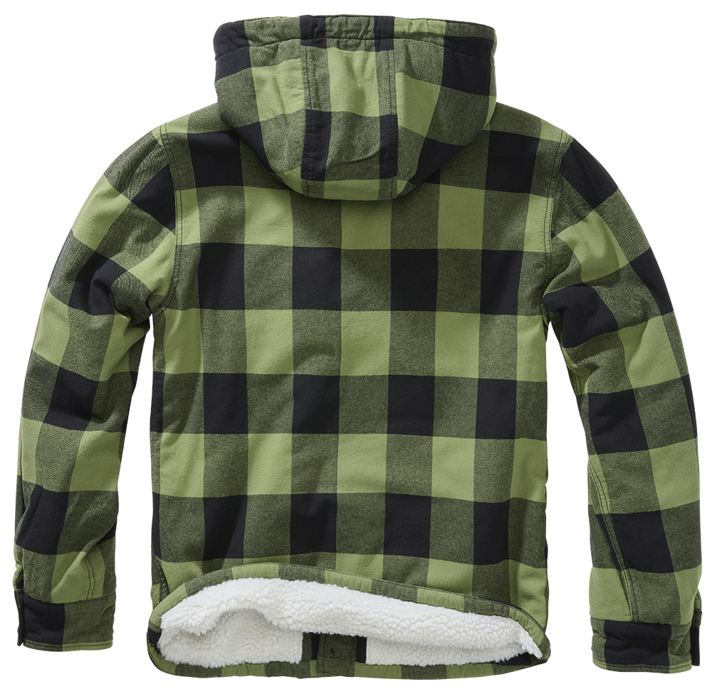 Geaca Lumber Hooded Black/Olive Gingham Brandit - Caldura si Stil Autentic