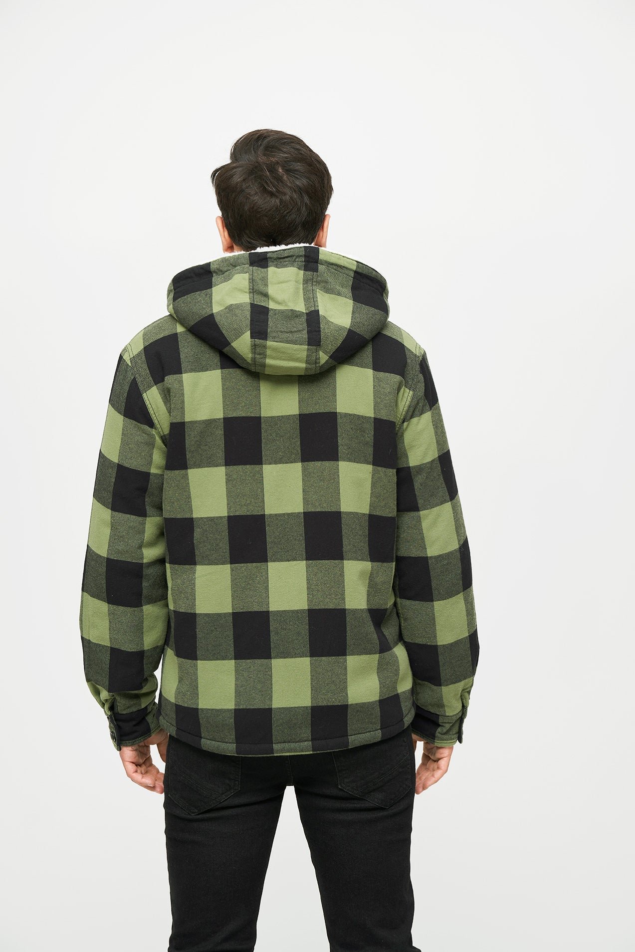 Geaca Lumber Hooded Black/Olive Gingham Brandit - Caldura si Stil Autentic