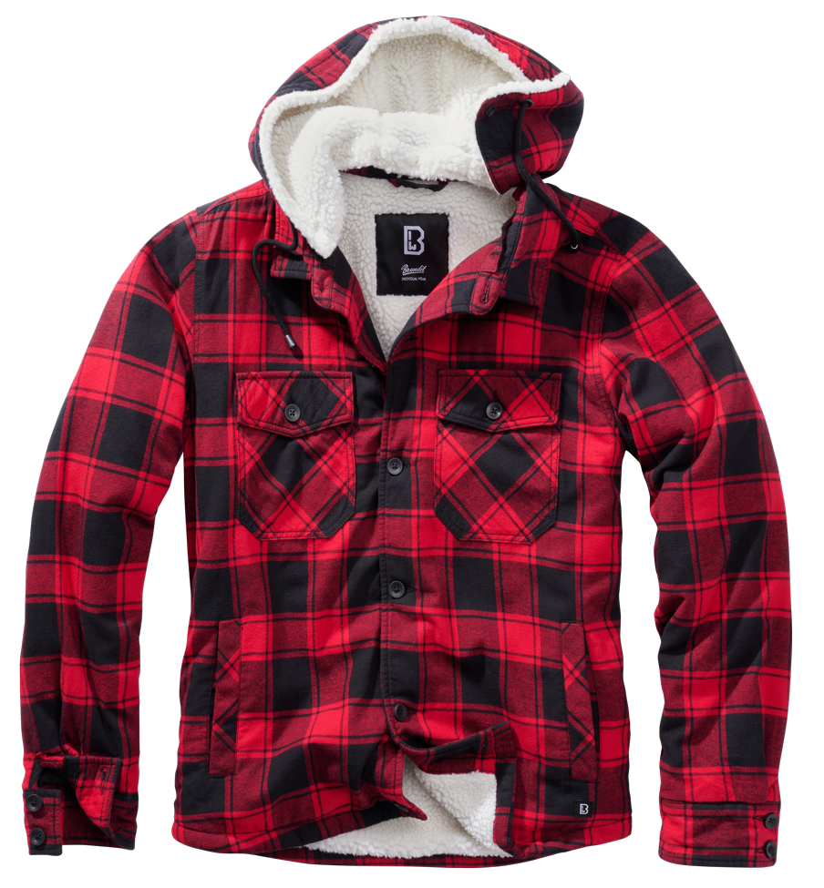 Geaca Lumber Hooded Red/Black Checkered Brandit - Caldura Urbana si Stil