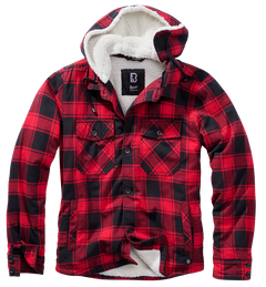 Geaca Lumber Hooded Red/Black Checkered Brandit - Caldura Urbana si Stil
