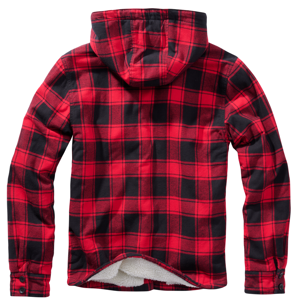 Geaca Lumber Hooded Red/Black Checkered Brandit - Caldura Urbana si Stil