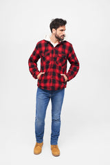 Geaca Lumber Hooded Red/Black Checkered Brandit - Caldura Urbana si Stil