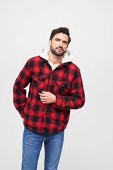Geaca Lumber Hooded Red/Black Checkered Brandit - Caldura Urbana si Stil