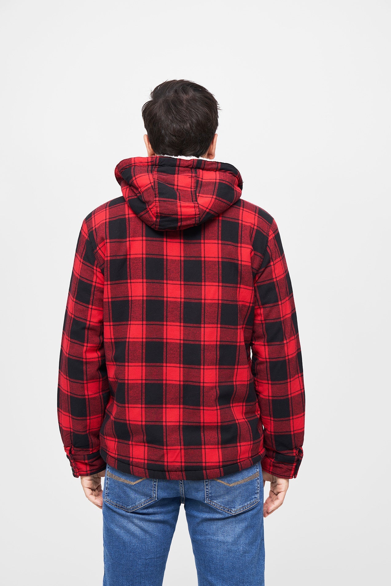 Geaca Lumber Hooded Red/Black Checkered Brandit - Caldura Urbana si Stil