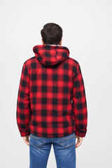 Geaca Lumber Hooded Red/Black Checkered Brandit - Caldura Urbana si Stil