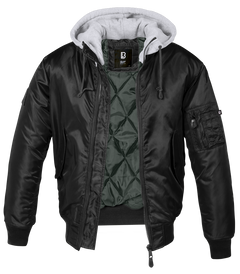 Geaca MA1 Sweat Hooded Black/Grey Brandit - Confort Superior