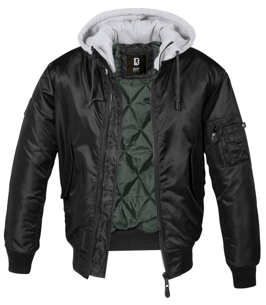 Geaca MA1 Sweat Hooded Black/Grey Brandit - Confort Superior