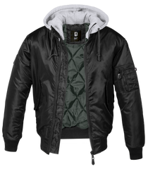 Geaca MA1 Sweat Hooded Black/Grey Brandit - Confort Superior