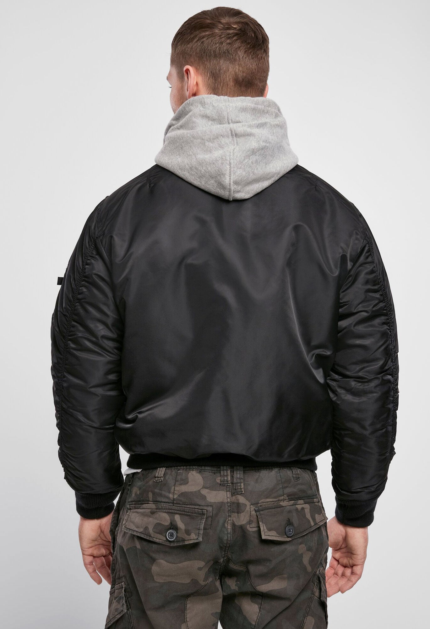 Geaca MA1 Sweat Hooded Black/Grey Brandit - Confort Superior
