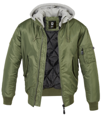 Geaca MA1 Sweat Hooded Black/Grey Brandit - Confort Superior