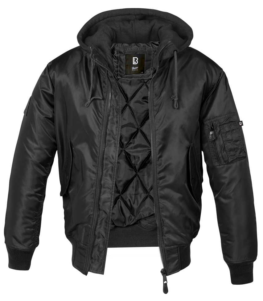 Geaca MA1 Sweat Hooded Negru Brandit - Caldura si Rezistenta
